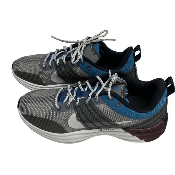 Nike‎ Lunar Mens Running Shoes Grey Blue Athletic Sneakers Size 7.5 FZ8116-001 main image 6